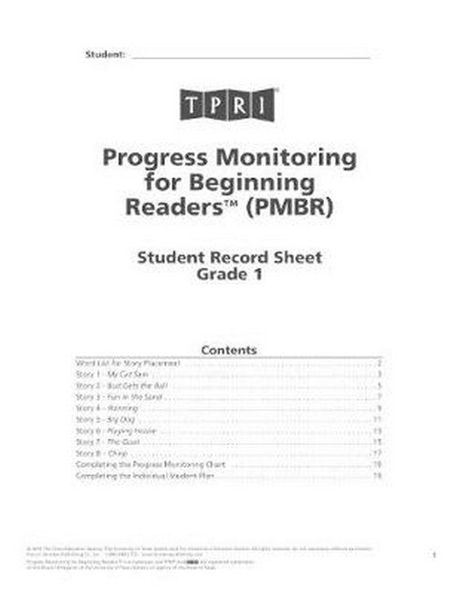 PMBR Student Record Sheets